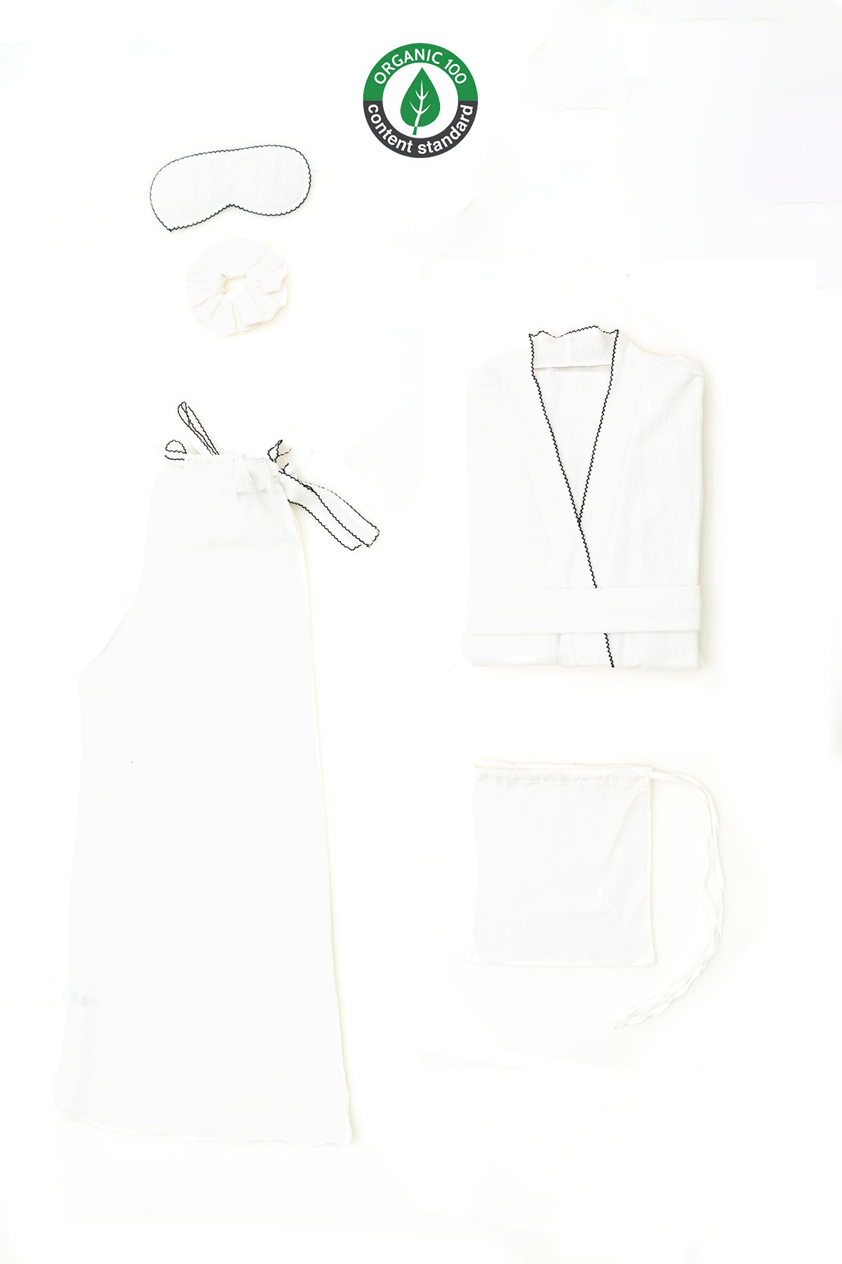 Charlene - Nachthemd Set - Weiß - 5 Teile